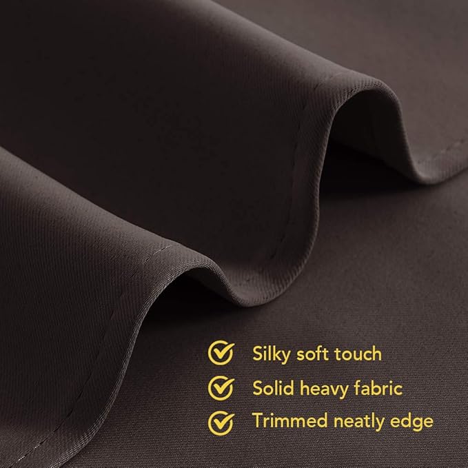 NICETOWN Blackout Curtain Panels for Bedroom Window, Triple Weave Microfiber Energy Saving Thermal Insulated Solid Grommet Blackout Draperies and Drapes (One Pair, 42 Inch by 45 Inch, Toffee Brown)