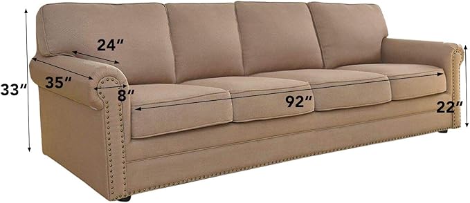 Easy-Going Stretch 4 Seater Sofa Slipcover 1-Piece Sofa Cover Furniture Protector Couch Soft with Elastic Bottom for Kids, Polyester Spandex Jacquard Fabric Small Checks Peacock Blue
