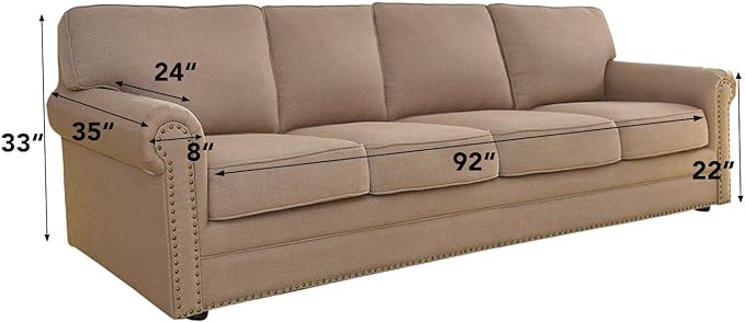 Easy-Going Stretch 4 Seater Sofa Slipcover 1-Piece Sofa Cover Furniture Protector Couch Soft with Elastic Bottom for Kids, Polyester Spandex Jacquard Fabric Small Checks Dark Gray