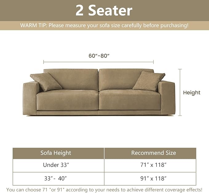 MYSKY HOME Couch Covers for 2 Cushion Couch Sofa, Chenille L Shape Sectional Couch Cover - Pet-Friendly, Machine Washable, Non-Slip Sofa Protector for Dogs, Kids, 71"x118", Navy