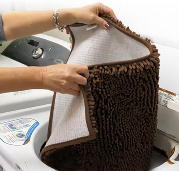 Muddy Mat® | Super Absorbent Door Mat Indoor, Microfiber Quick Dry Chenille Entryway Rug, Non-Slip Front Door Mat, Indoor Mats for Entryway, Machine Washable Pet Rug, Brown XXXL 72"X48"
