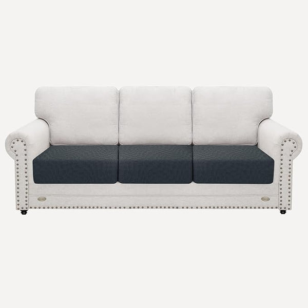 2025 Stretch Cushion Cover for Sofa, Individual Couch Sofa Seat Covers Removable & Washable, Sectional Couch Cushion Slipcover Replacement, Unique Fashion Pattern Soft Cozy Durable (3Pc, Dark Gray)