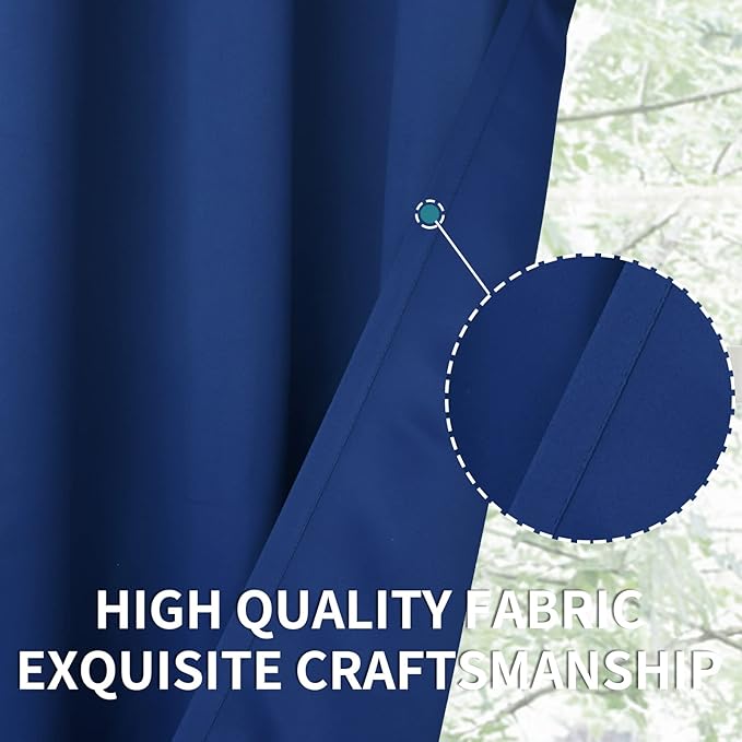 BGment Blackout Curtains for Bedroom - Grommet Thermal Insulated Room Darkening Curtains for Living Room, 52 x 108 Inch, 2 Panels, Royal Blue