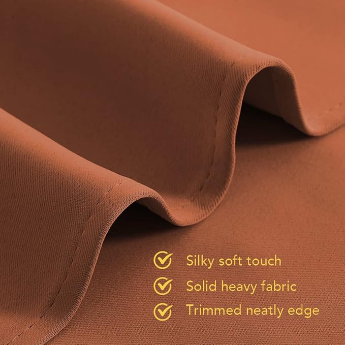 NICETOWN Modern Blackout Curtains Noise Reducing, Thermal Insulated and Privacy Room Darkening Drape Panels for Boy's Guest Room Door Small Window (Burnt Orange, 2 Panels, W42 x L54 -Inch)