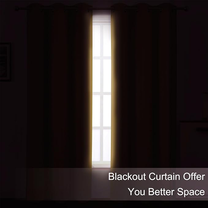 LEMOMO Mustard Yellow Thermal Blackout Curtains/52 x 54 Inch/Set of 2 Panels Room Darkening Curtains for Bedroom