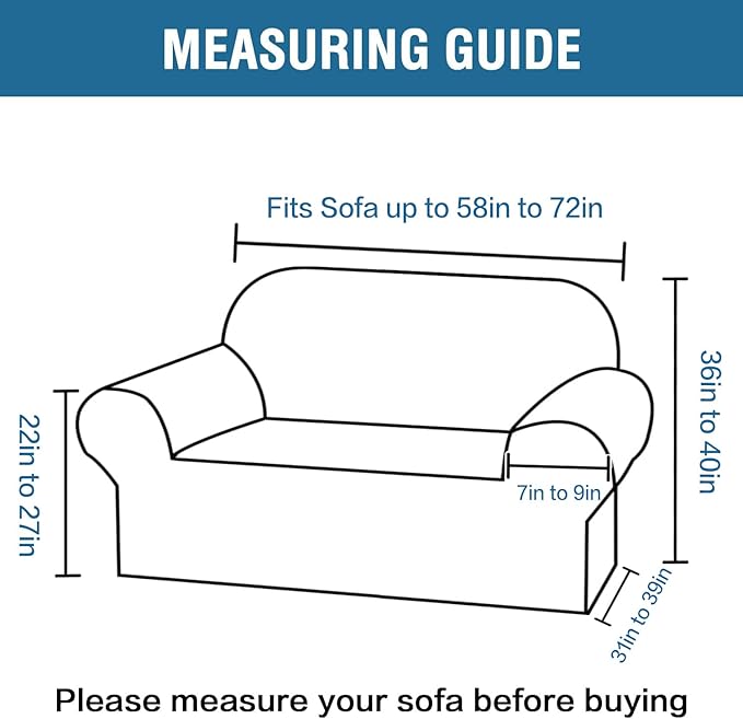 H.VERSAILTEX Stretch Velvet Loveseat Covers for 2 Cushion Couch Covers for Living Room Sofa Covers Slipcovers with Non Slip Straps Bottom, Ultra Thick Comfy Velour (Width 58"-72", Deep Teal)