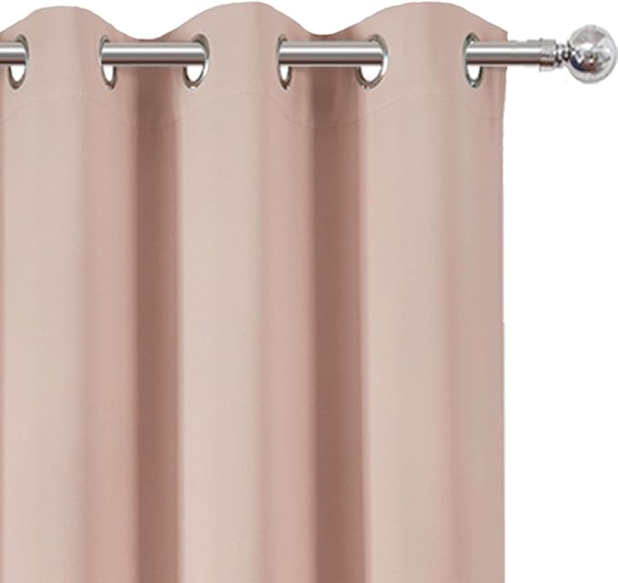LEMOMO Blush Thermal Blackout Curtains/42 x 72 Inch/Set of 2 Panels Room Darkening Curtains for Bedroom
