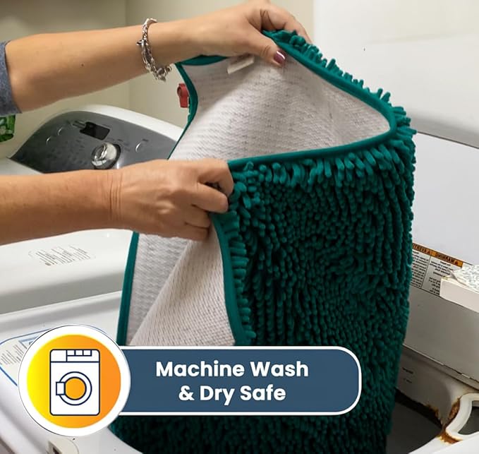 Muddy Mat® | Super Absorbent Door Mat Indoor, Microfiber Quick Dry Chenille Entryway Rug, Non-Slip Front Door Mat, Indoor Mats for Entryway, Machine Washable Pet Rug, Teal 35"x60"
