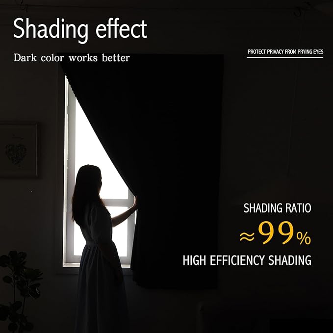 Magic Tape Blackout Curtains for Bedroom No Drillng Self Adhesive Curtains No Rod Small Window, 59" W X 84" L, Sage Green, 1 Panel