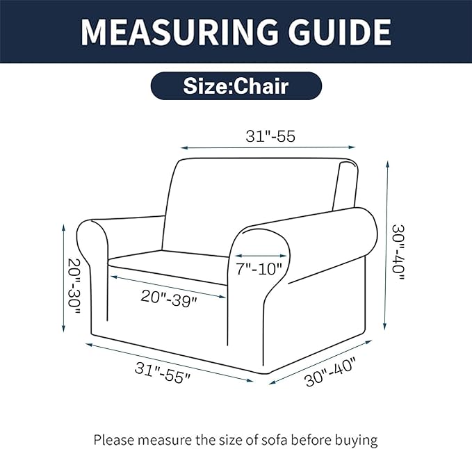 Cupuamon 2026 New Stretch Chair Sofa Slipcovers Couch Cover for 1 Seater Furniture Protector Sofa Covers with Elastic Bottom Jacquard Fabric Small Checks for Pets, Kids - Dusty Pink