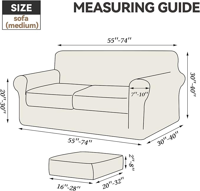 WEERRW Velvet Couch Covers for 2 Cushion Couch Sofa - High Stretch Luxury Velvet Plush 3 Pieces Sofa Slipcovers with Elastic Bottom, Furniture Protector for Pets, Machine Washable, Camel, Medium