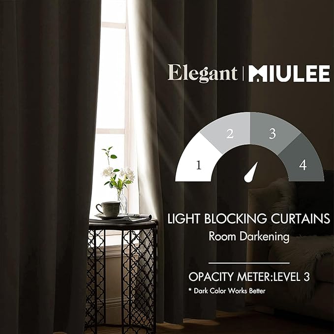 MIULEE Blackout Curtains 96 Inches Long for Bedroom Living Room Thermal Insulated Room Darkening Grommet Top Solid Light Blocking Drapery Set of 2 Window Panels Cream