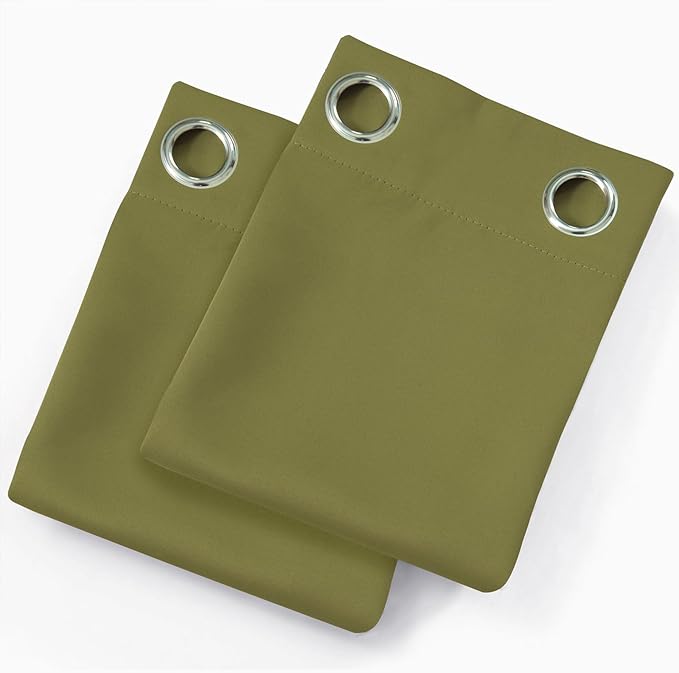 LEMOMO Blackout Curtains 52 x 90 Inch Long Olive Green Curtains Set of 2 Panels Room Darkening Curtains for Bedroom and Living Room