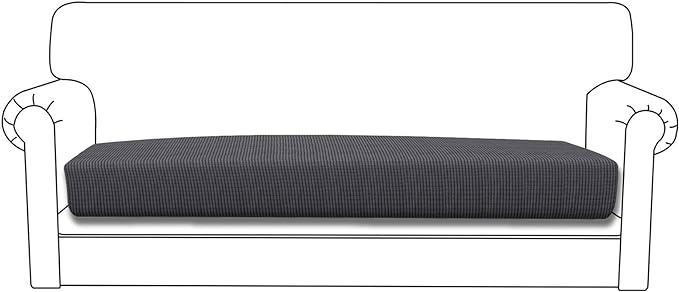 Easy-Going Stretch Cushion Cover Sofa Cushion Furniture Protector Sofa Seat Sofa slipcover Sofa Cover Soft Flexibility with Elastic Bottom(Oversized Sofa Cushion, Dark Gray)