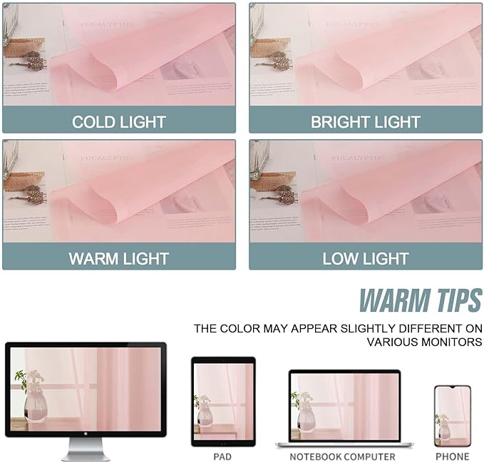 Blush Pink Sheer Curtains for Window 96 Inches Long 2 Panels, Soft Airy Light Filtering Voile Sheer Curtains for Living Room Bedroom, Dual Rod Pocket Elegant Window Drapes, 2x42Wx96L Inches