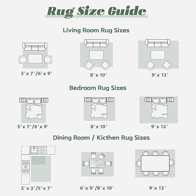 Area Rug 6x9 Washable Rug, Vintage Boho Medallion Rugs Non-Slip Soft Low Pile Large Distressed Rug Indoor Retro Carpet for Living Room Bedroom Dining Room Home Office (SageGreen, 6'x9')