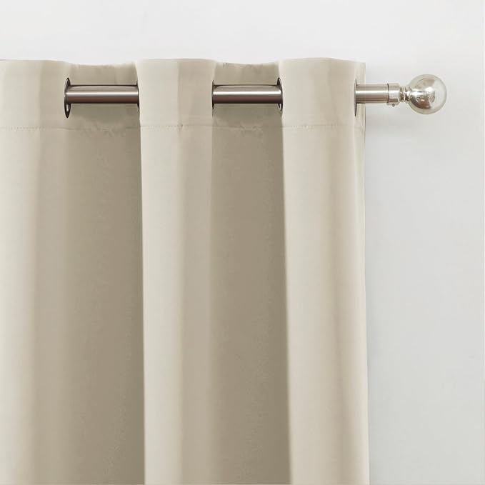 LEMOMO Blackout Curtains 52 x 120 Inch Long Light Beige Curtains Set of 2 Panels Room Darkening Curtains for Bedroom and Living Room