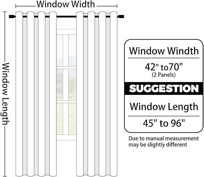 Yakamok Light Blocking Grommet Ombre Curtains,Symmetrical Gradient Color Curtains, Room Darkening Drapes for Bedroom (Black and Greyish White, 52x96 Inch, Set of 2)
