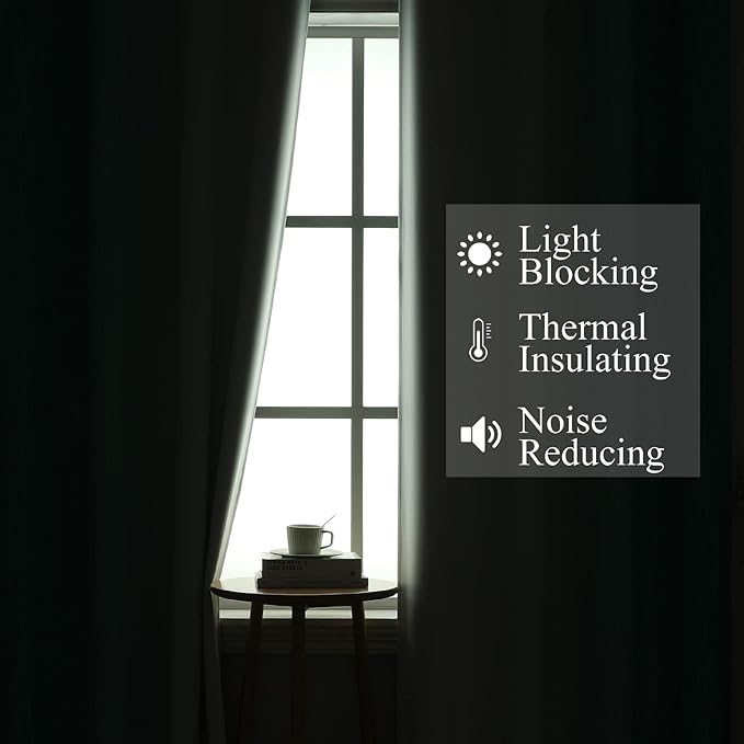 Estelar Textiler Teal and Greyish White Room Darkening Blackout Curtains 84 Inches Long for Living Room, Thermal Insulated Ombre Light Blocking Grommet Blackout Drapes for Bedroom, 42Wx84L, 2 Panels