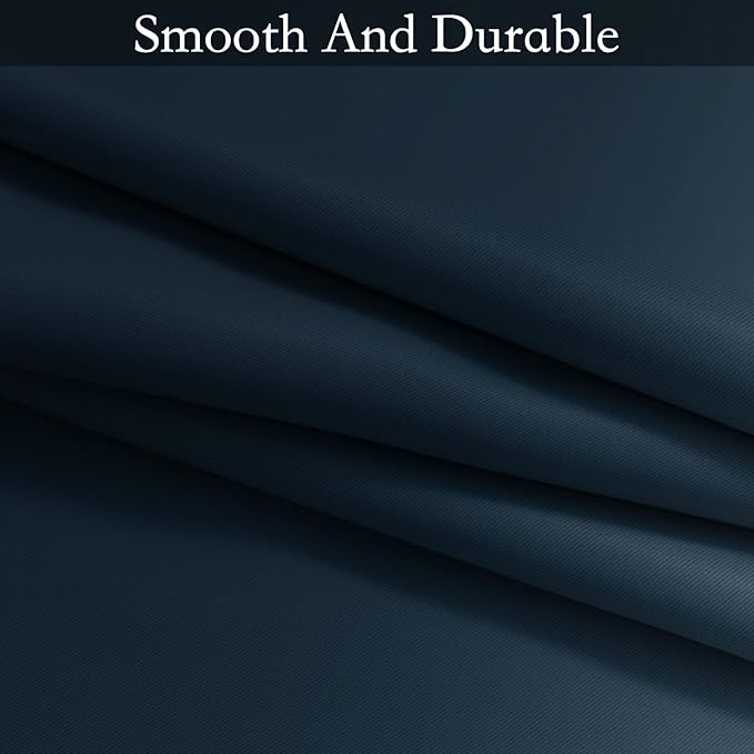 SimpleHome Ombre Room Darkening Curtains for Bedroom, Gradient Navy Blue to Grey White Light Blocking Thermal Insulated Grommet Window Curtain/Drapes for Living Room,2 Panels, 42x63 inches Length