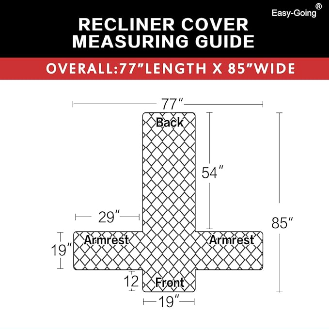 Easy-Going Recliner Sofa Slipcover Reversible Sofa Cover Water Resistant Couch Cover Furniture Protector with Elastic Straps for Pets Kids Children Dog Cat (Recliner, Black/Beige)