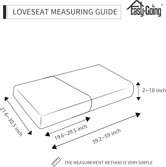 Easy-Going Stretch Individual Loveseat Couch Cushion Cover Sofa Cushion Furniture Protector Sofa slipcover Soft Flexibility with Elastic Bottom (2-Piece Loveseat Cushion Cover, Greyish Green)