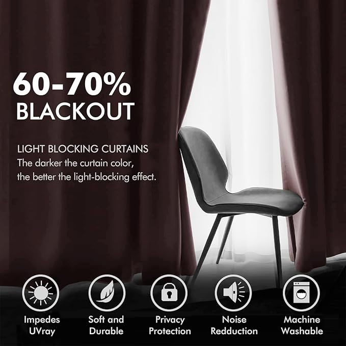 MIULEE Blush Pink Velvet Curtains Thermal Insulated Soundproof Room Darkening Blackout Curtains/Grommet Black Out Window Drapes for Home Theatre/Girls Room/Wedding Decor 52 x 108 Inches Set of 2
