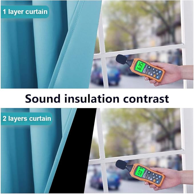 NICETOWN 100% Blackout Curtains with Black Liners, Thermal Insulated Full Blackout 2-Layer Lined Drapes, Energy Efficiency Window Draperies for Bedroom (Teal Blue, 2 Panels, 42-inch W by 63-inch L)