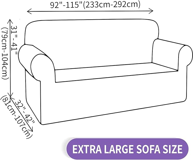 ZNSAYOTX Stretch Oversized Couch Cover Universal Sofa Covers for Living Room Dogs Pet Furniture Protector Spandex Extra Large Sofa Slipcovers with Anti Slip Foam Sticks (Peacock Teal, XL Sofa)