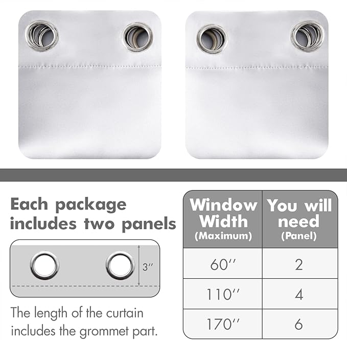 MIULEE Room Darkening Curtains, Thermal Insulated Drapes Solid Window Treatment Set Light Blocking Blackout Curtain for Living Room 2 Panels 42 x 84 inch, Greyish White