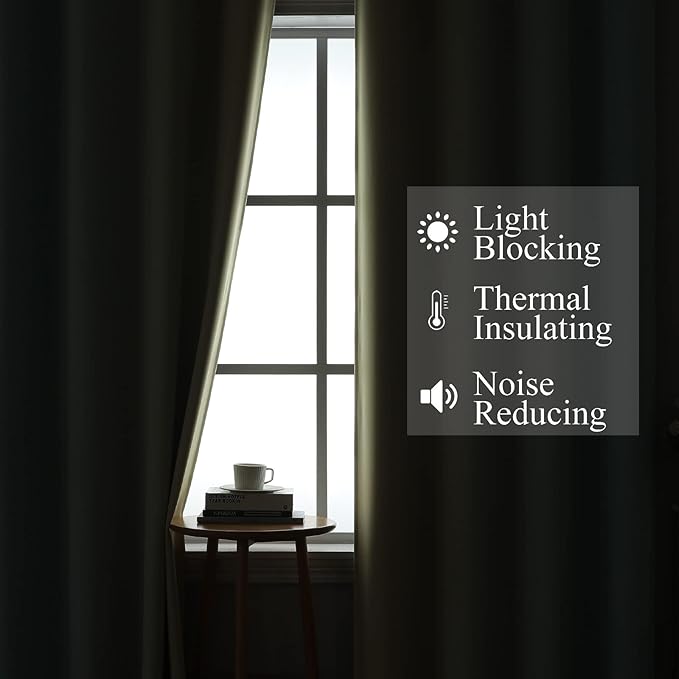 Estelar Textiler Aqua and Beige Blackout Curtains 102 Inch Length 2 Panels Set, Thermal Insulated Ombre Grommet Drapes for Bedroom, Full Room Darkening Gradient Curtains for Living Room,52Wx102L