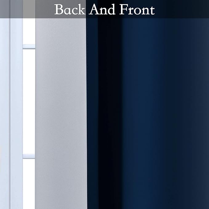 SimpleHome Ombre Room Darkening Curtains 36 inches Length for Bedroom,Grommet Gradient Light Blocking Blue Gradient Window Curtains for Living Room,2 Panels, 52x36 inches