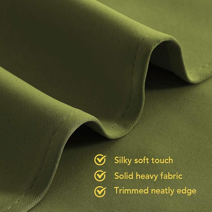 NICETOWN Bedroom Curtain Panels Blackout Draperies, Thermal Insulated Solid Grommet Blackout Drapes for Christmas Decoration (1 Pair, 42 by 45-Inch, Olive Green)