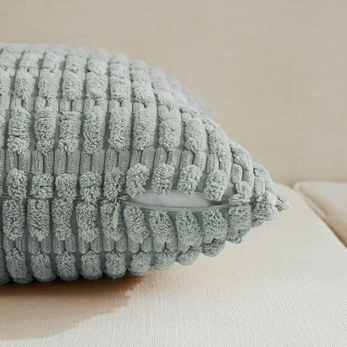 Fancy Homi 4 Packs Decorative Throw Pillow Covers for Living Room Couch Bed, Modern Farmhouse Boho Home Decor, Accent Cushion Case (16 x 16-Inch, Grey Blue)