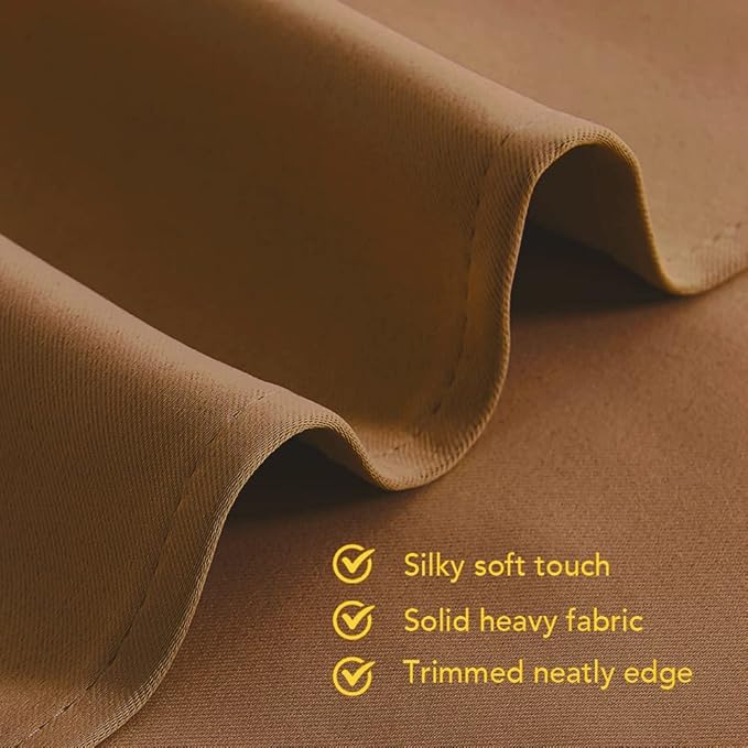 NICETOWN Window Curtain Panels, Gold Brown, 1 Pair, 34 by 80-inch, Thermal Curtains Insulated Solid Grommet Blackout Draperies/Drapes for Loft Window