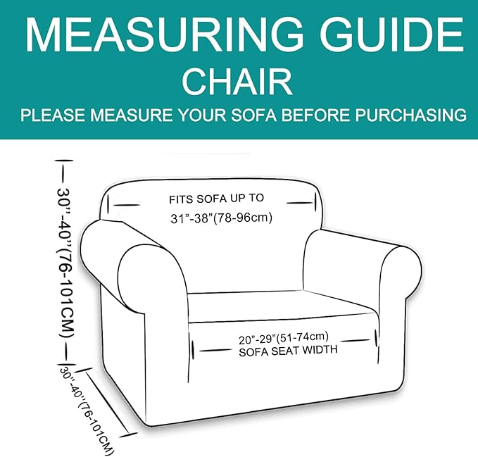 U-NICE HOME Recliner Chair Covers Stretch Couch Cover Sofa Cover Sofa Slipcover Furniture Protector for Chair Cover Pet Friendly(Armchair, Light Blue)