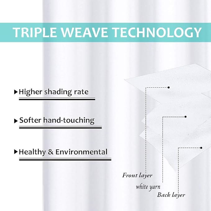 NICETOWN White Blackout Curtains 70 inches Long, 2 Pieces, 37" Wide Each Panel, Full Light Blocking Drapes with Black Liner for Nursery, Noise Reducing Thermal Insulated Draperies for Doorway