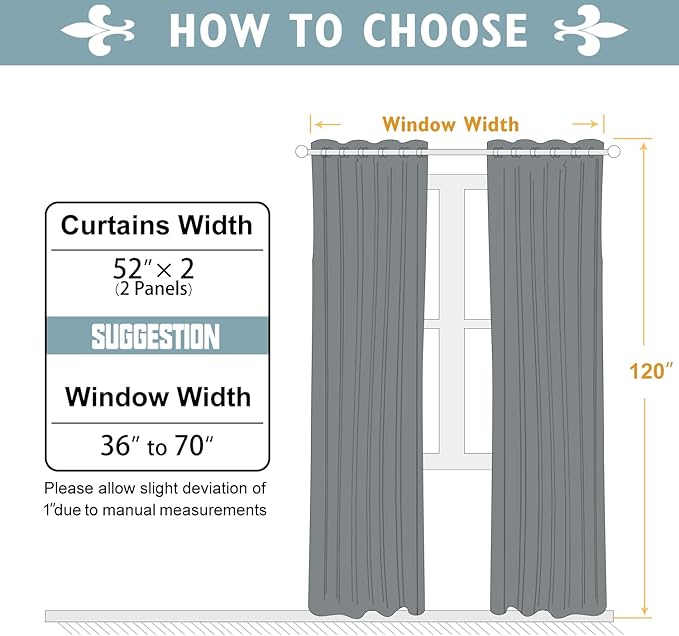 ChrisDowa Blackout Curtains 120 Inches Long 2 Panels Set for Living Room, Grommet Thermal Insulated Room Darkening Curtains for Bedroom (Brown, 52 x 120 Inch)
