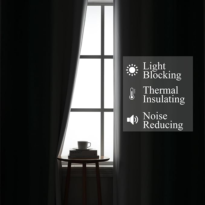 Estelar Textiler Ombre Greyish White and Green Blackout Curtains & Drapes for Bedroom, Thermal Insulated Full Light Blocking Grommet Blackout Spring Drapes for Kids Room, 42Wx63L, 2 Panels