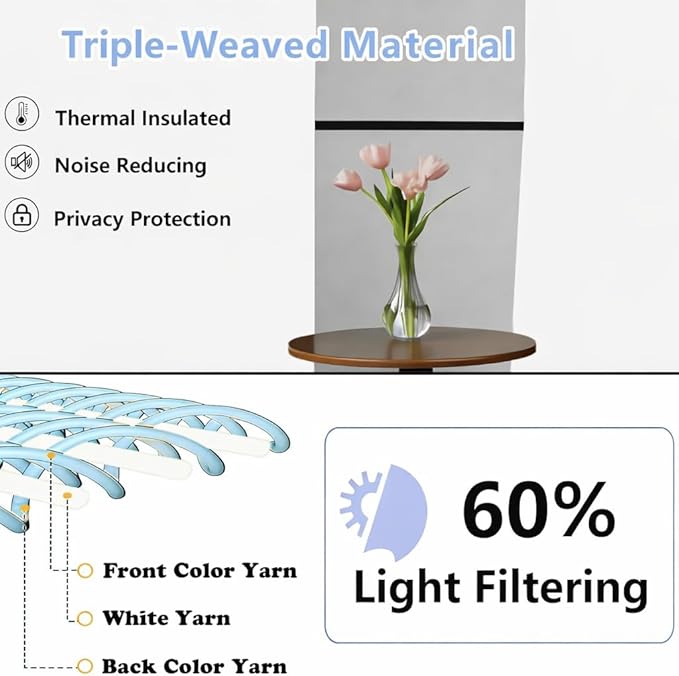 Simplebrand Ava Light Beige Short 36 Inches Light Filtering Curtain 2 Panels Set, Half Window Rod Pocket Privacy Curtain Tiers for Kitchen, Curtains for Bathroom Shades, W40 x L36 Inch, Light Beige