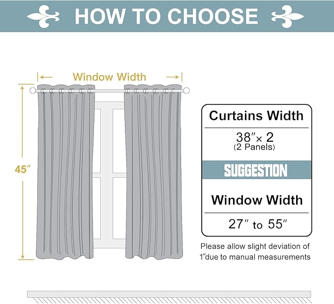 ChrisDowa Grommet Room Darkening Curtains for Bedroom and Living Room - 2 Panels Set Thermal Insulated Blackout Curtains (Teal, 38W x 45L)