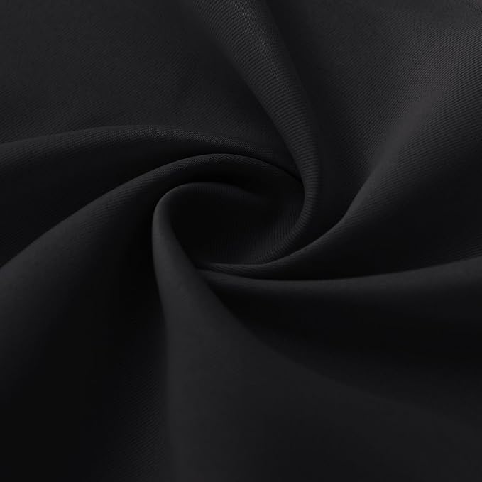 RYB HOME Blackout Curtains for Bedroom Living Room 72 inches Long, Thermal Insulated Privacy Rod Pocket Drapes for Nursery Office Home Theater, Width 34 by Length 72, Black, 2 Panels