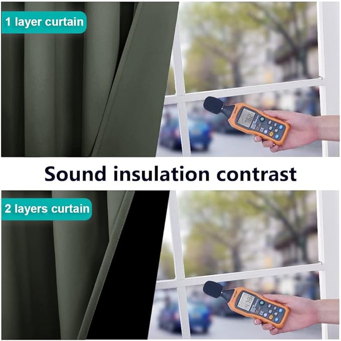 NICETOWN 100% Blackout Window Curtain Panels, Full Light Blocking Drapes with Black Liner for Nursery, 78-inch Drop Thermal Insulated Draperies (Dark Mallard, 2 Pieces, 55-inch Wide Per Panel)