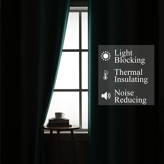 Estelar Textiler Brown and Teal Blackout Curtains 45 Inch Length, Light Blocking Gradient Drapes for Kitchen, Thermal Insulated Grommet Ombre Curtains for Bathroom,52Wx45L,2 Panels