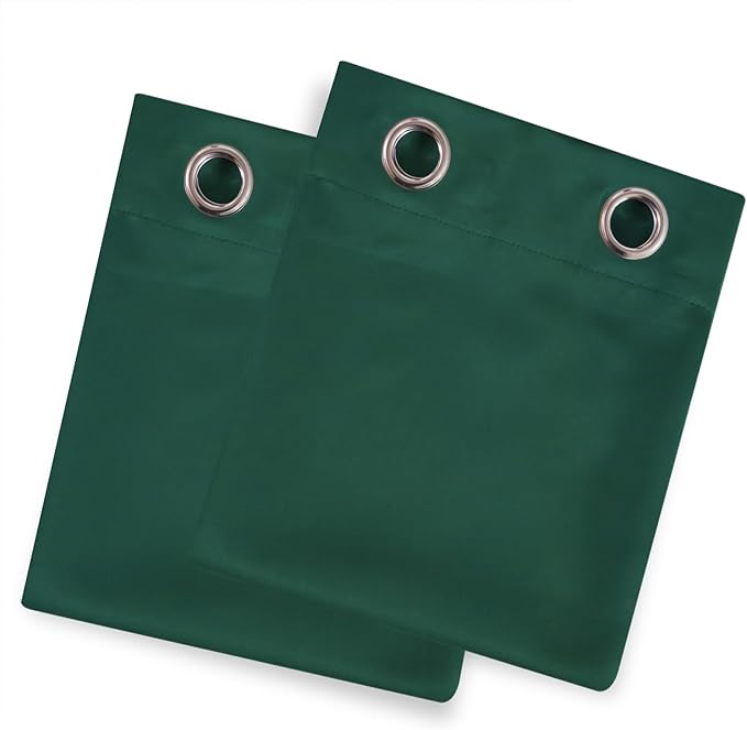 LEMOMO Blackout Curtains 66 x 54 Inch Long Dark Green Curtains Set of 2 Panels Room Darkening Curtains for Bedroom and Living Room