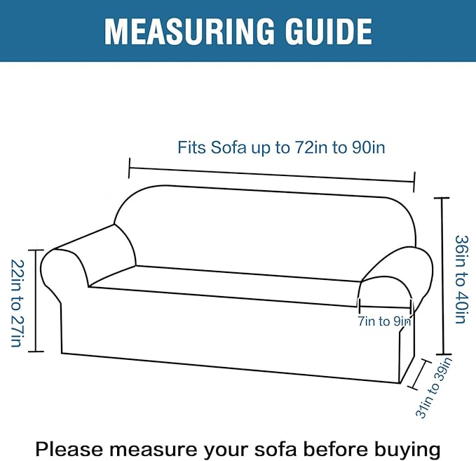 H.VERSAILTEX Stretch Velvet Sofa Covers for 3 Cushion Couch Covers Sofa Slipcovers Furniture Protector Soft with Non Slip Elastic Bottom, Crafted from Thick Comfy Rich Velour (Sofa 72'-90', Chocolate)