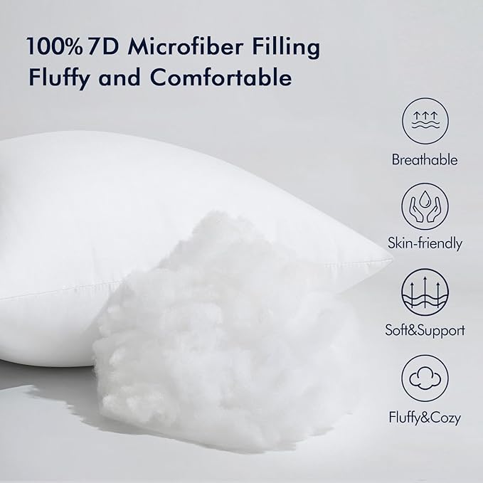 MIULEE 12x20 Inch Throw Pillow Insert Set of 4,Premium Pillow Stuffer Sham Rectangle for Decorative Cushion Bed Couch Sofa