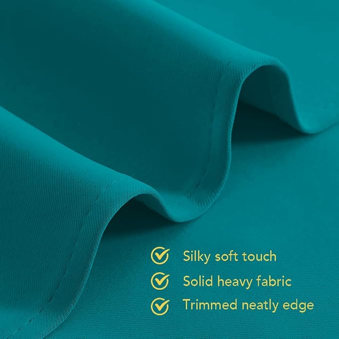NICETOWN Bedroom Curtains Blackout Drapery Panels, 2 Panels, 70 x 108 inches, Peacock Teal, Three Pass Microfiber Thermal Insulated Solid Ring Top Blackout Window Curtains/Drapes