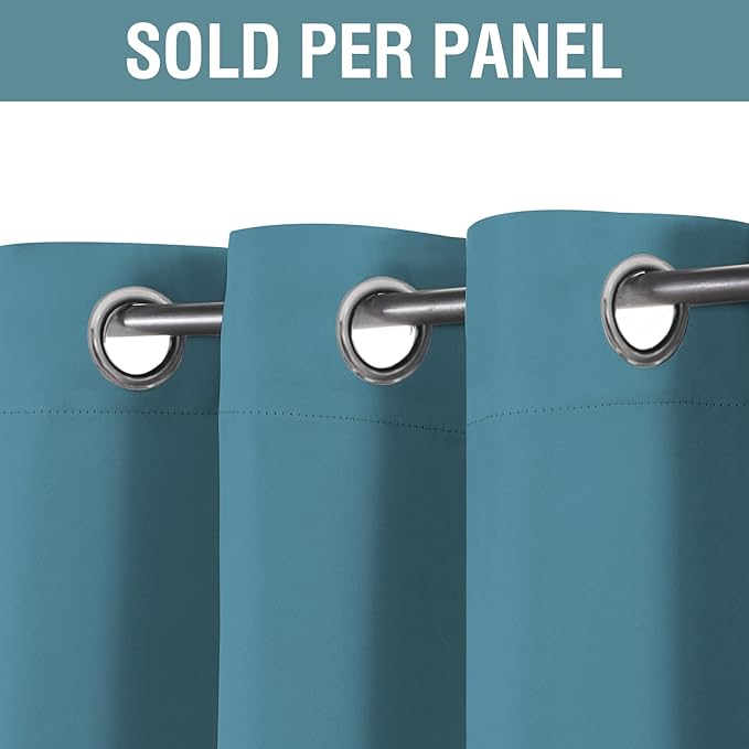 H.VERSAILTEX Blackout Curtain for Living Room Thermal Insulated Window Treatment Curtain Extra Long 108 inch Length Energy Saving Solid Grommet Top Blackout Drape, One Panel, Storm Blue, 52"W x 108"L