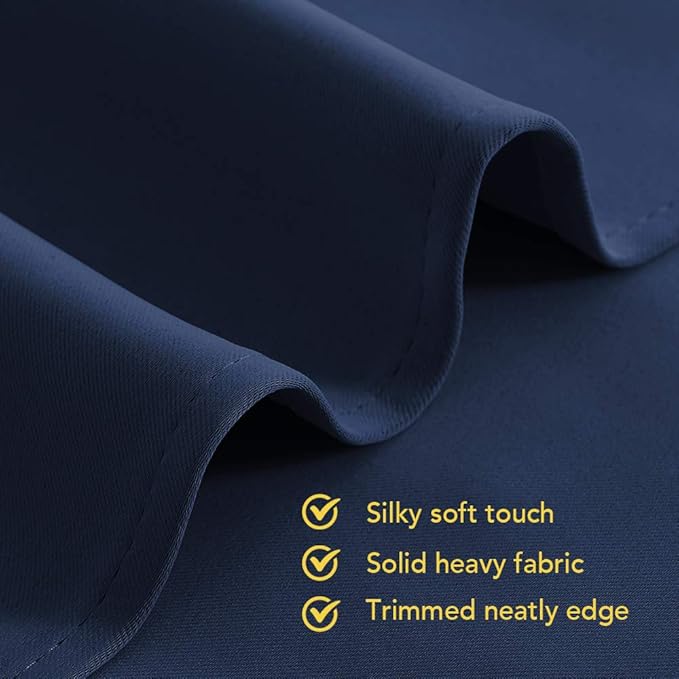 NICETOWN Blackout Draperies Curtains, All Season Thermal Insulated Solid Grommet Top Blackout Curtains/Drapes for Kid's Room (Navy, 1 Pair, 70 x 95 inches)